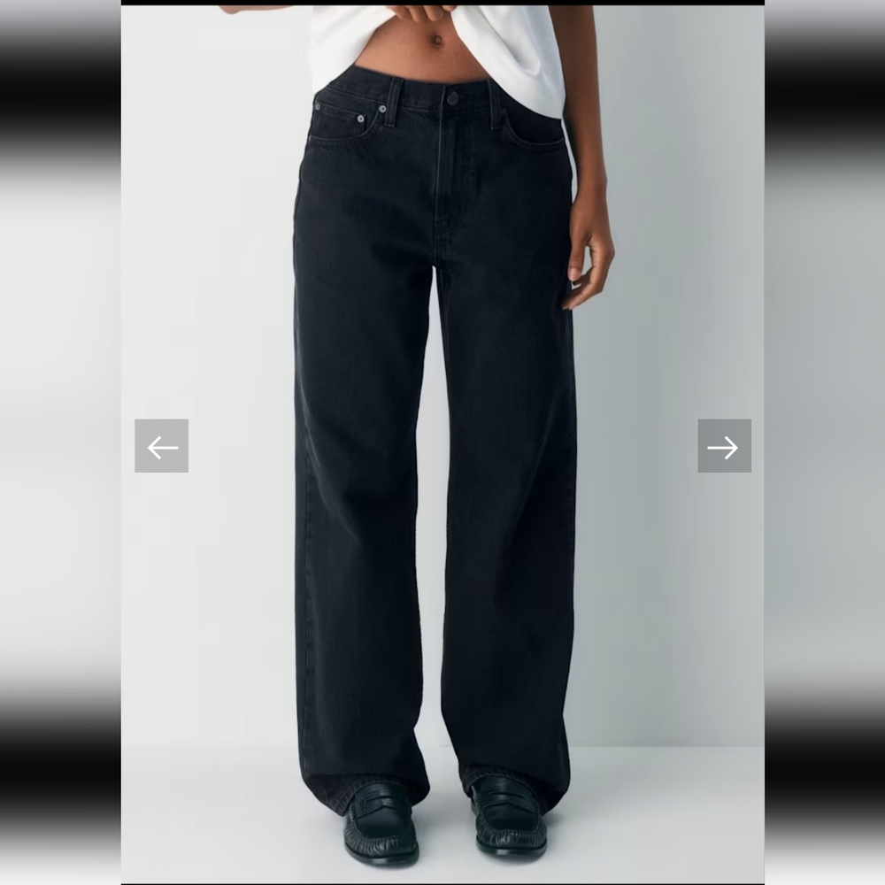 Denim Forum The '90s Iggy Lo-Rise Baggy Jean Size 27 NWT $128 "Black Eyeliner" - Picture 5 of 16